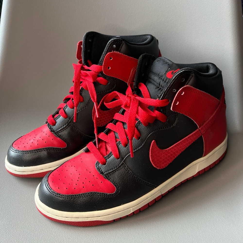 Nike Red and Black High-Top Sneakers